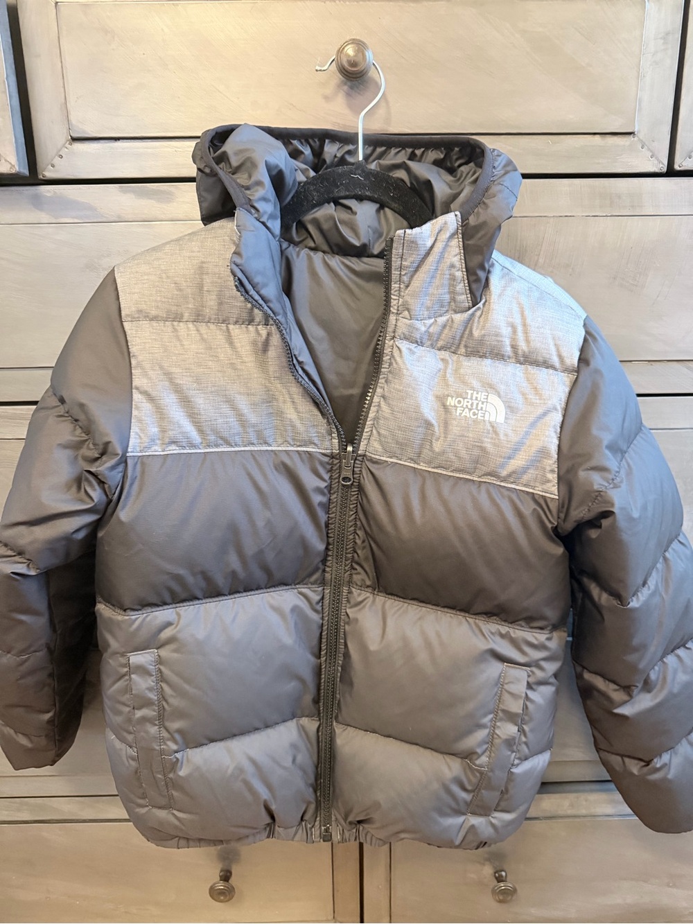 The North Face Kids Gray Quilted Puffer Jacket
